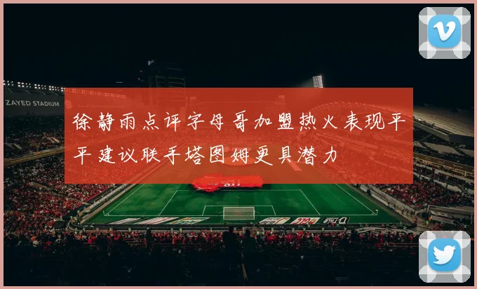 徐静雨点评字母哥加盟热火表现平平建议联手塔图姆更具潜力